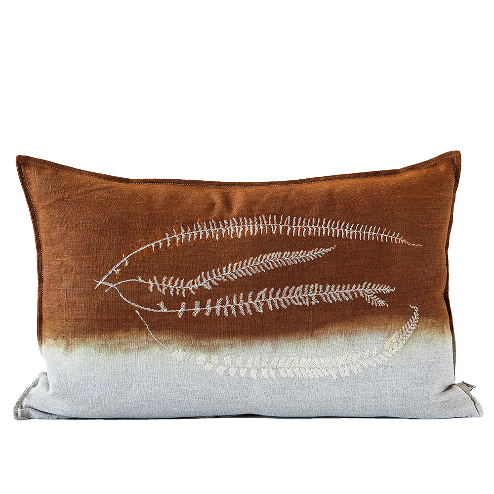 Embroidered sales fern pillow