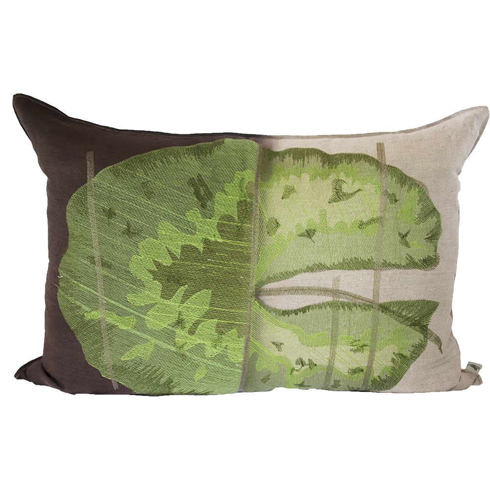 Okavango Green Embroidered Cushion